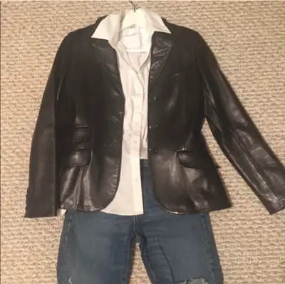 Calvin Klein leather jacket, View more