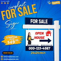 Coroplast For Sale Sign Printing Starting From $ 49.99 !