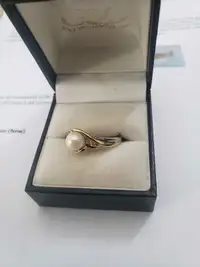 10k 5 stone pearl ring