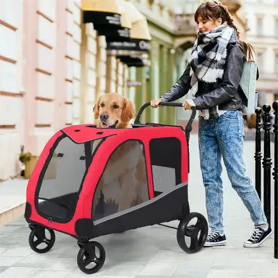 KEPPTORY STROLLER FOR EXTRA LARGE DOGS/PETS35"X29"X23" - RED, View more