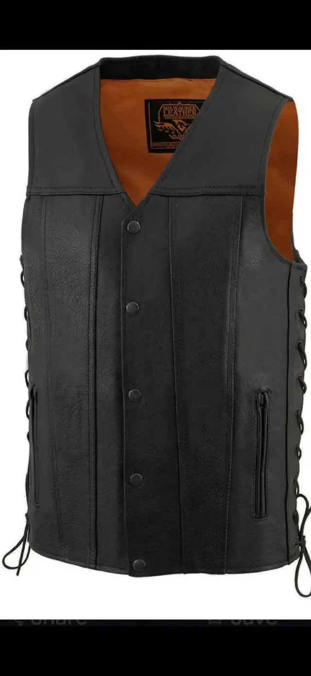 Milwaukee leather vest with built in holsters
