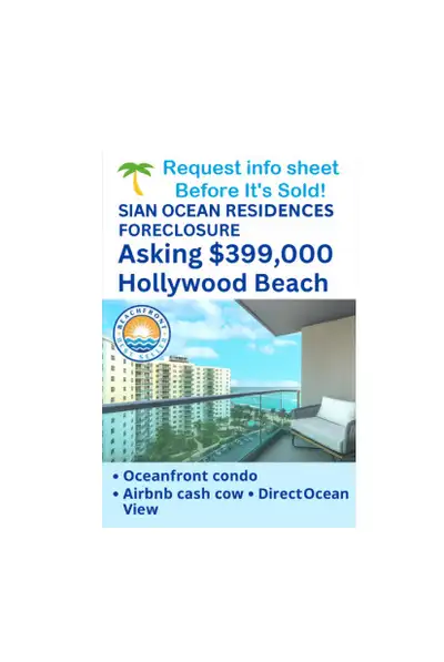 Hollywood Beach Foreclosure — Oceanfront Condo $399K Presented By Benjamin. EN/FR/ES — Buyer servici...