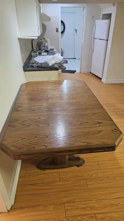 Oak Extendable Dining Table with Leaf + 5 Free Chairs, View more
