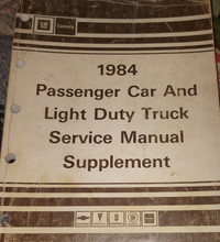 1984 GMC GM Light Truck Manual Supplement