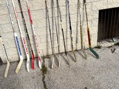 10 TOTAL -SOME NEW OLD STOCK GOALIE HOCKEY STICKS - 1 AUTO, View more
