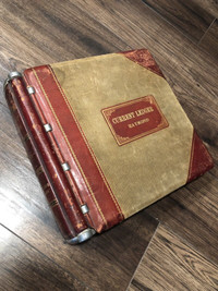 Antique steel leather & corduroy Ledger 100 years +