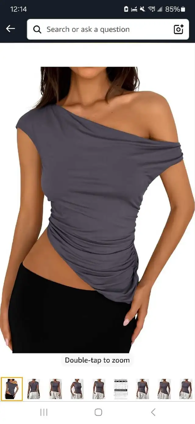Brand New Grey Asymmetrical Rushed Top sz XL in Women's - Tops & Outerwear in Winnipeg - Image 6