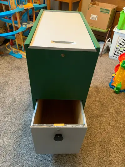 This used filing cabinet is a practical addition to any home or office, offering functional storage...