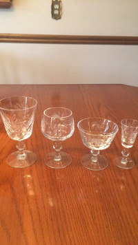 Crystal glasses 9 sets of 8 glasses each