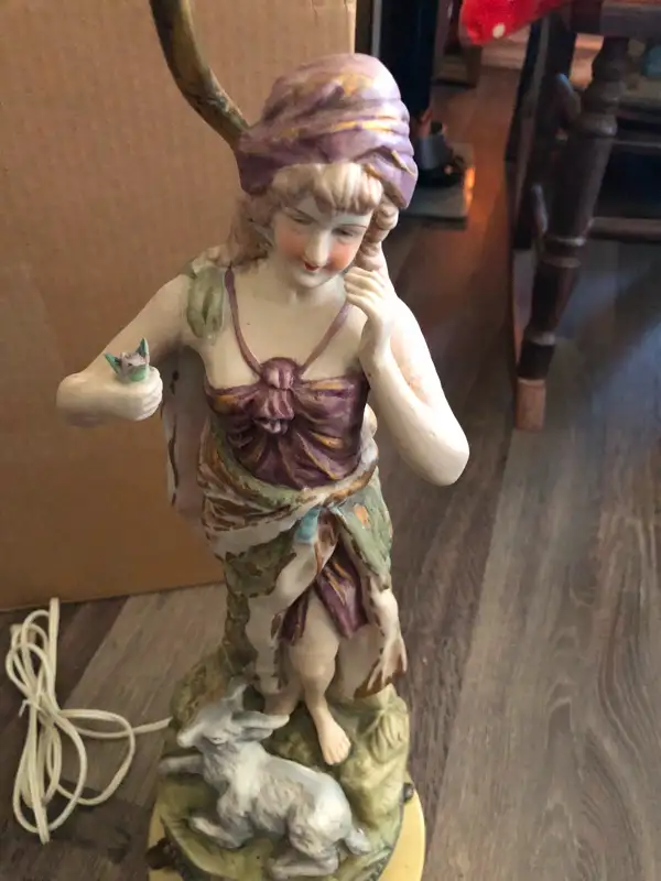 Vintage pair of Large Man/Woman figural Lamps63023586376067123