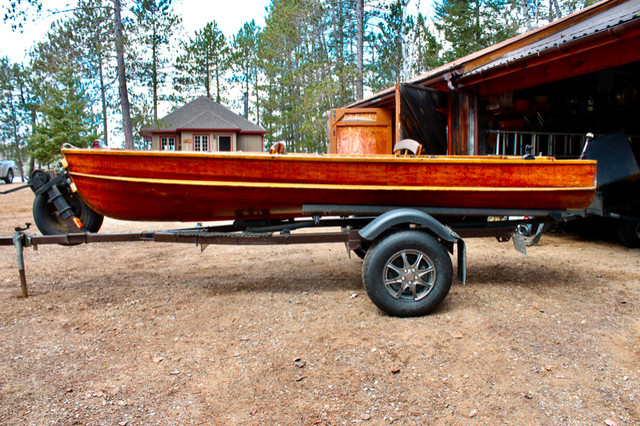Cedar Strip Boat and Heavy Duty Trailer for Sale. in Powerboats & Motorboats in Pembroke - Image 4