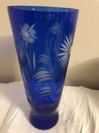 pretty blue glass vase