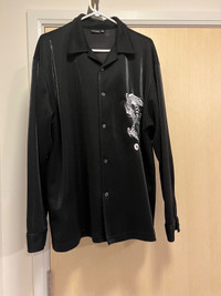 Dragon Black dress shirt/over shirt 