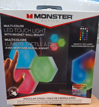 Hexagon Remote Control Multi-Color LED Touch Light, Wall-Mounted