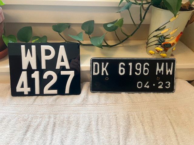 x2 International License Plates in Arts & Collectibles in Vernon