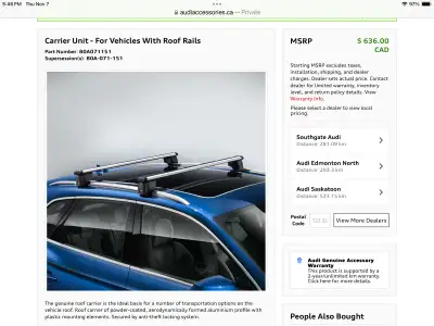 Enhance your vehicle's cargo capabilities with this genuine Audi Q5 carrier unit, designed for vehic...