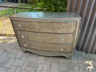 Silver Distressed Dresser with 3 Drawers, View more