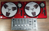 Custom Technics SL-1200 turntables and Pioneer DJM-3000 mixer