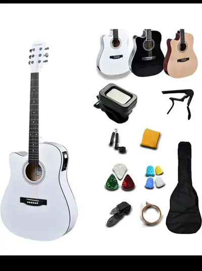 41 inch Left Handed Acoustic Electric Guitar Kit Full Size Cutaw, View more