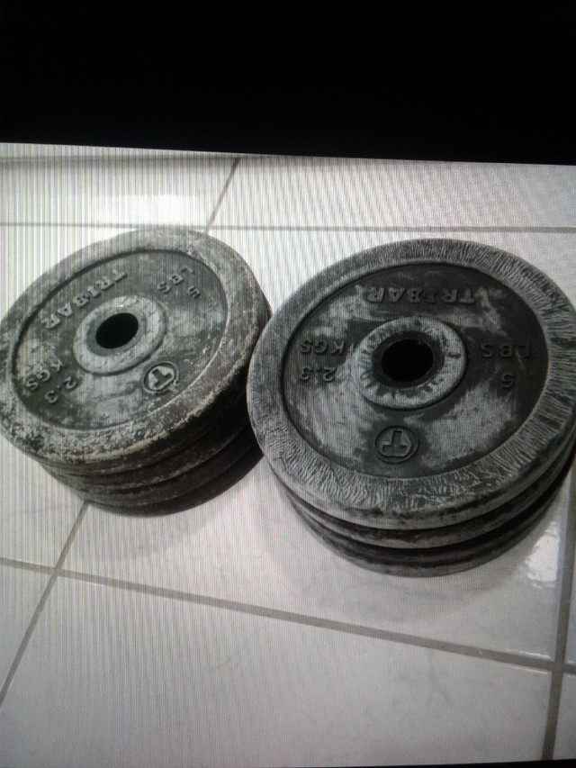 Rubber coated 1 inch hole weight plates: dollar per pound  in Exercise Equipment in City of Toronto - Image 2