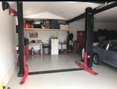 Brand new 2 Post Car Lift with Baseplate & Overhead Models., View more