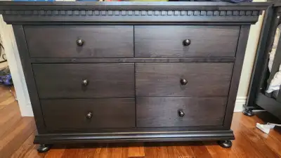Two convertible baby cribs with two dressers, View more