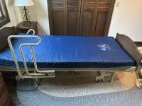 INVACARE ELECTRIC HOSPITAL BED WITH SIDINGS AND MATTRESS SOLACE