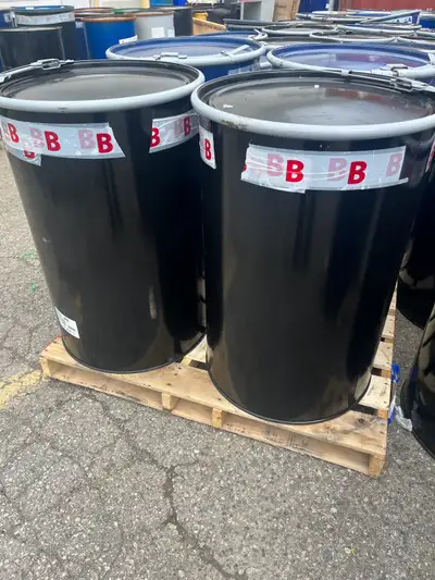 Clean 55 gallon steel drums, multiple available. Ideal for DIY projects (BBQs and smokers), feed sto...
