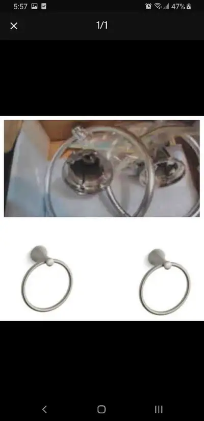 Brand new Kohler towel ring set, designed for both style and fun, View more