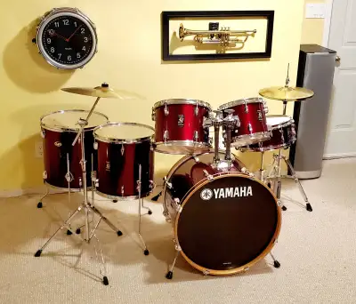 Complete YAMAHA RYDEEN drum kit w. Cymbals & Upgrades Included, View more