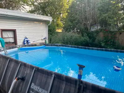 12x20x4 bestway pool Used 3 summers, great condition No leaks or rips ever Pool is empty You take do...