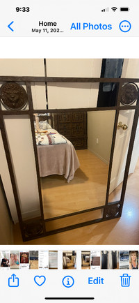 Cast-iron large mirror