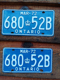 Mar 1972 Ontario license place