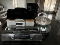 Set of stereo electronics radio cassette cd players and others.