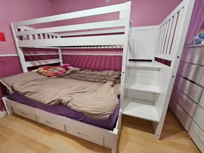 Twin over full stair stepper bunk bed, View more