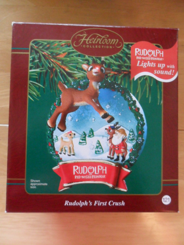 Carlton Ornament Rudolph 2003. 3 1/2"H. Takes 3 AAA batteries bu in Holiday, Event & Seasonal in Saskatoon - Image 2