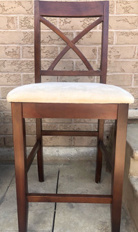 Deal* 3 Charming Brown X Back Bar Stools