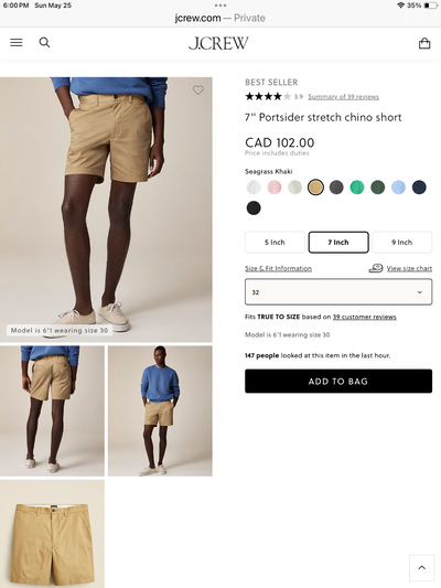 J.CREW Men’s Short, View more