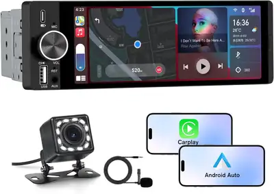 Transform your car with this feature-packed Single DIN Touchscreen Stereo – perfect for any driver w...