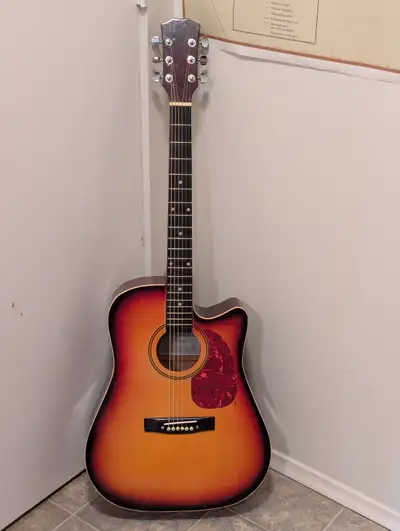 Acoustic Cutaway Guitar Six String Full Size 41" by BRG Vintage, View more