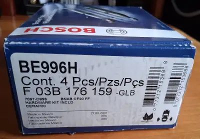 Bosch BE996 Rear Break Pads with Hardware for Toyota and Lexus, View more