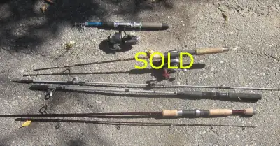 Vintage Fishing Rods and Reels, Tackle Box with Contents / Lures, View more