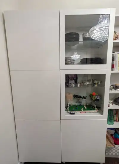 IKEA BESTÅ Storage Cabinet Combination with Glass Doors - White, View more