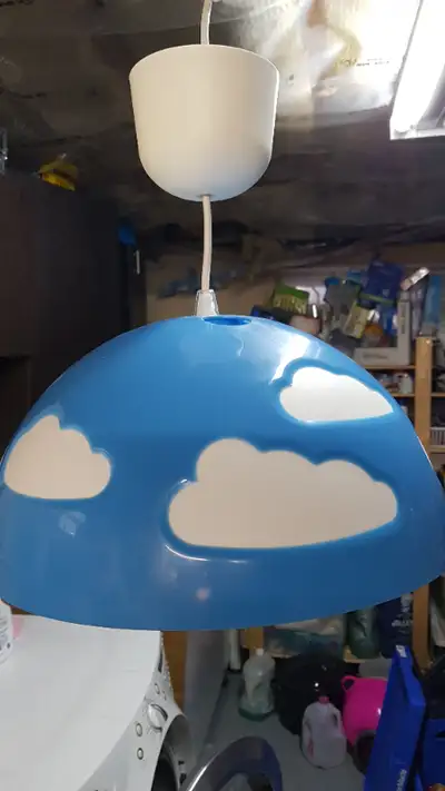 Baby room light fixture. Mix of sun and cloud. Clean and ready to install. Located in Glamorgan SW.