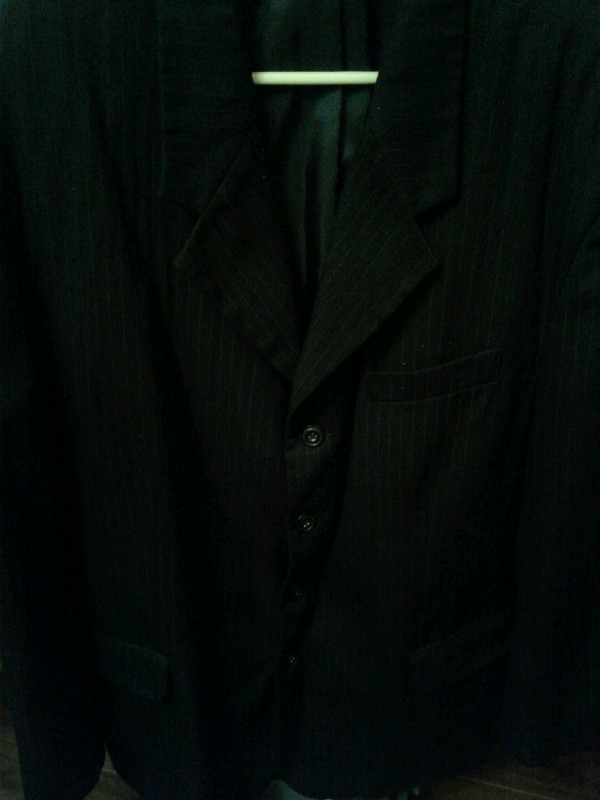 Men's pinstripe suit blazer (chest 46 inches) *$25 or best offer in Men's in City of Toronto - Image 2