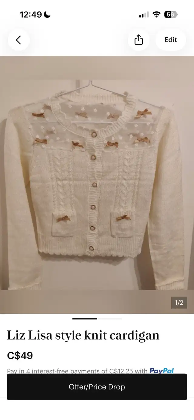 Liz Lisa style knit cardigan 