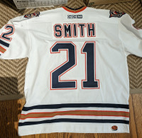 Autographed Official Jason Smith Edmonton Oilers Hockey Jersey
