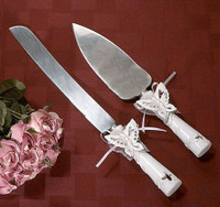 NEW: BUTTERFLY THEME CAKE KNIFE AND SERVER SET