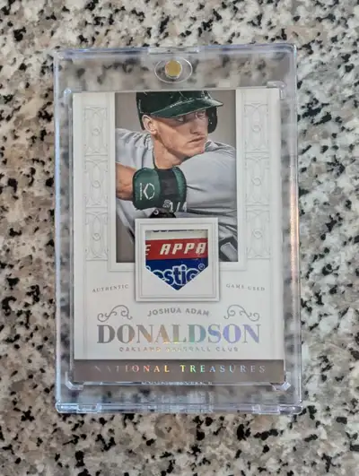 Josh Donaldson National Treasures Game Used Tag Patch Card , View more