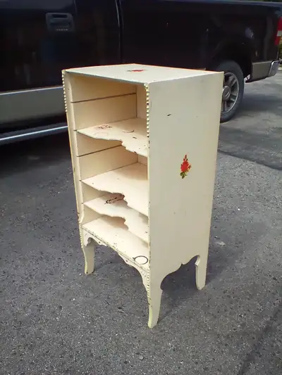 White Anique Wood Stand, View more
